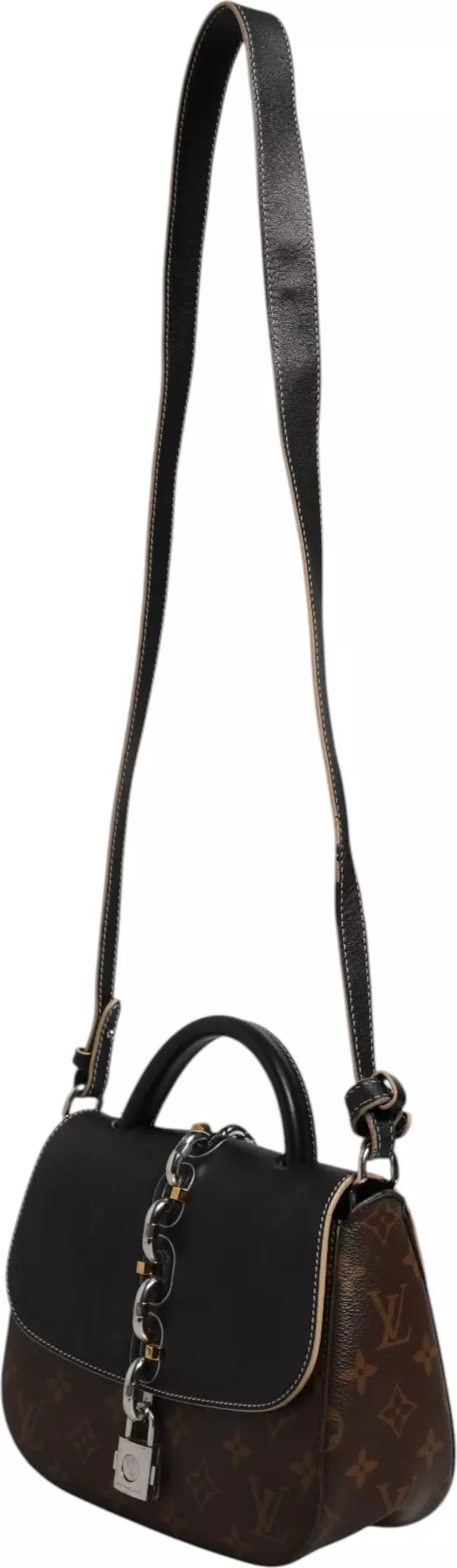 LOUIS VUITTON Calfskin Monogram Chain It Bag PM Black thumbnail 2